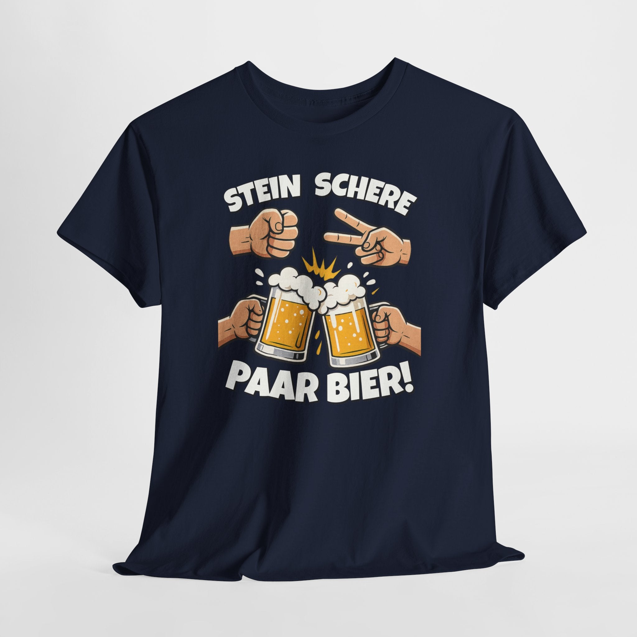Lustig Schere Stein Paar Bier T-Shirt