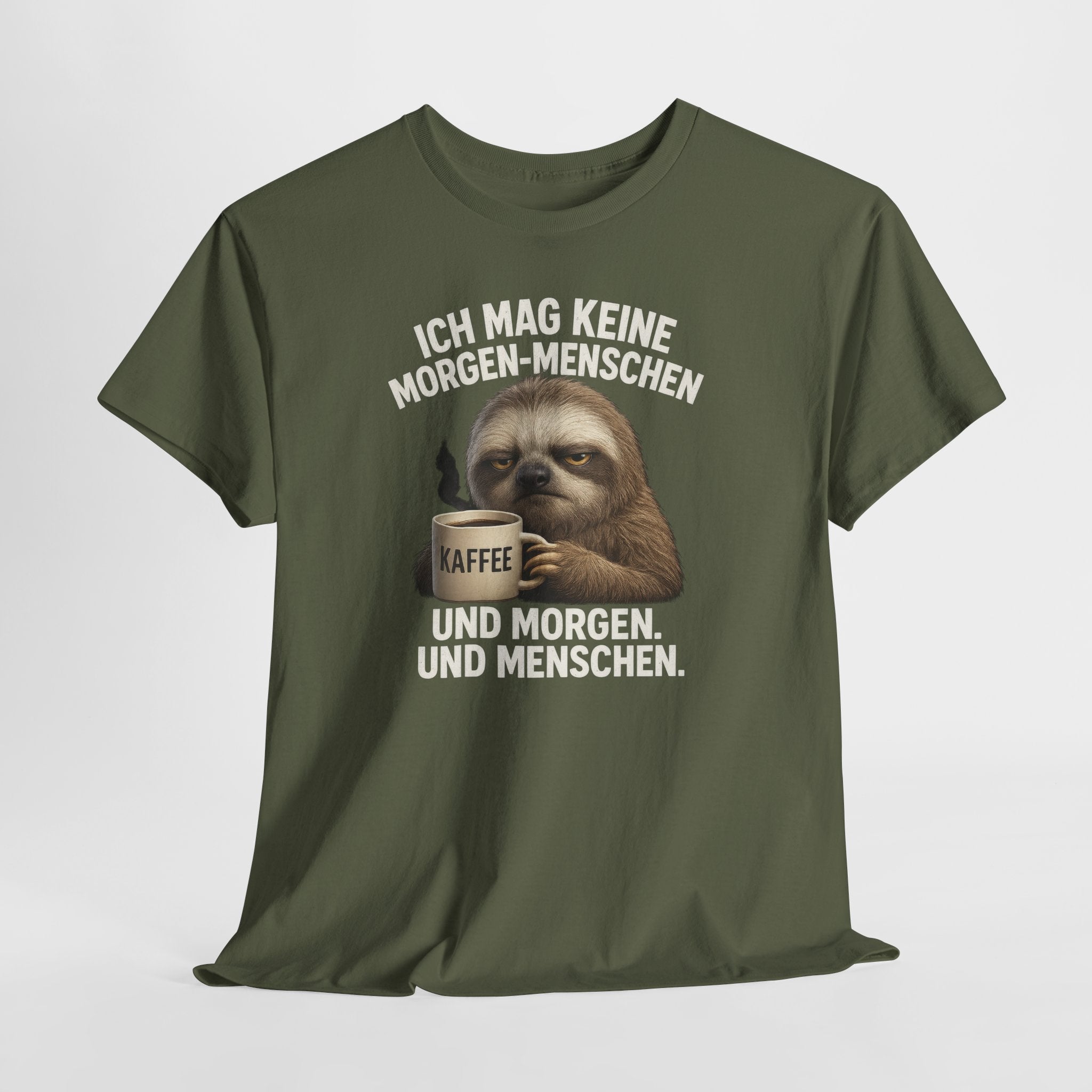 Mürrisches Faultier Morgenhasser – Lustiges Kaffee Shirt für Morgenmuffel