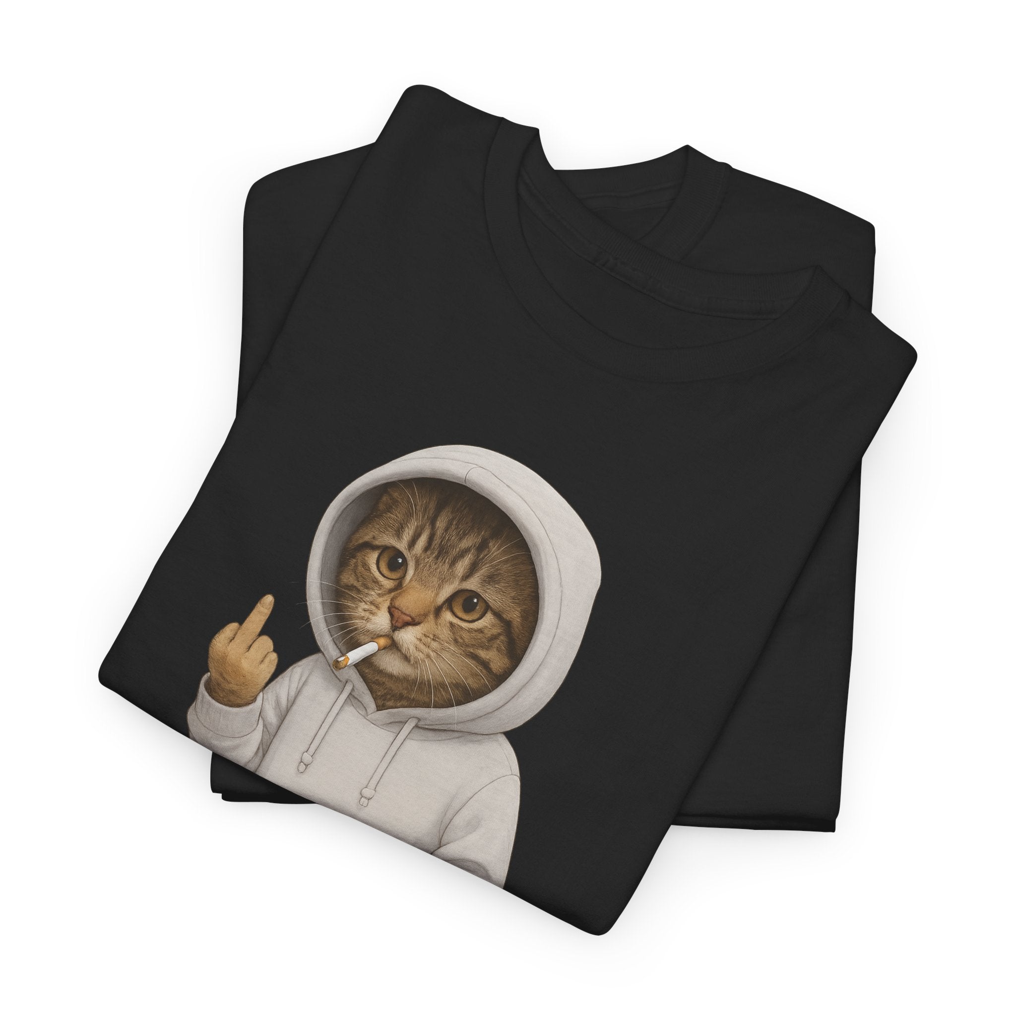Lustiges Kätzchen mit Mittelfinger Lustig T-Shirt