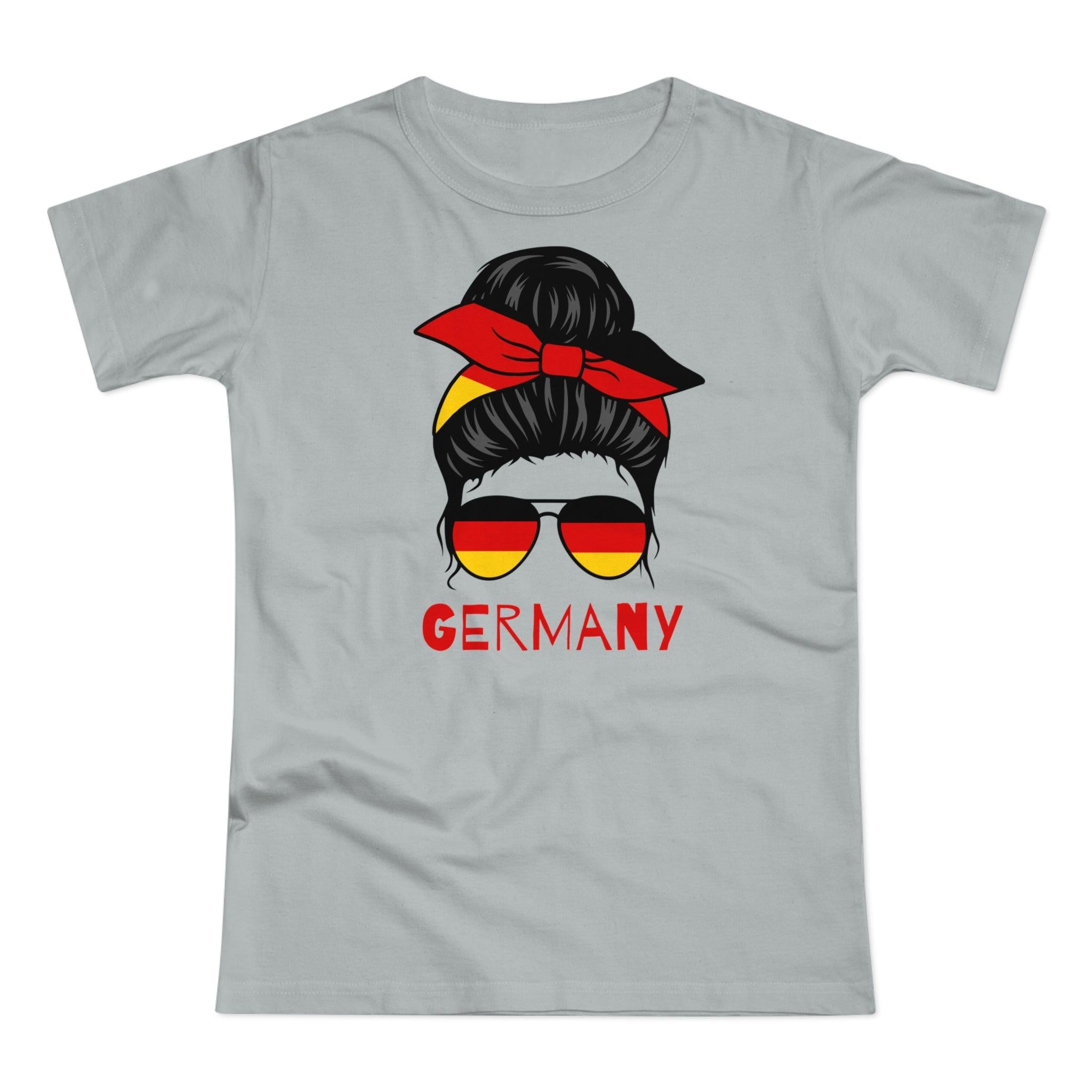 Football EM 2024 Messy Bun Germany Football Women's T-Shirt