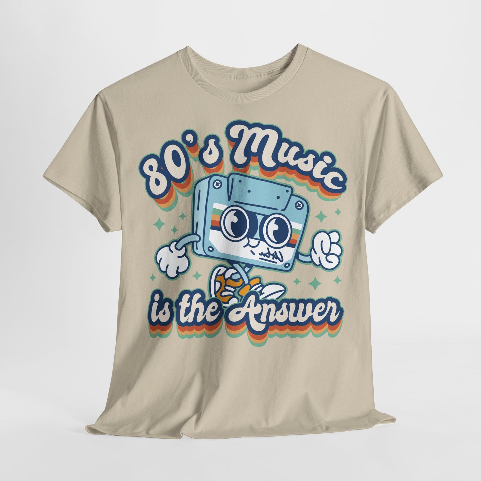 80er Musik Retro Style - Kassette - 80s MUSIC IS THE ANSWER - Musik Liebhaber - Unisex Shirt