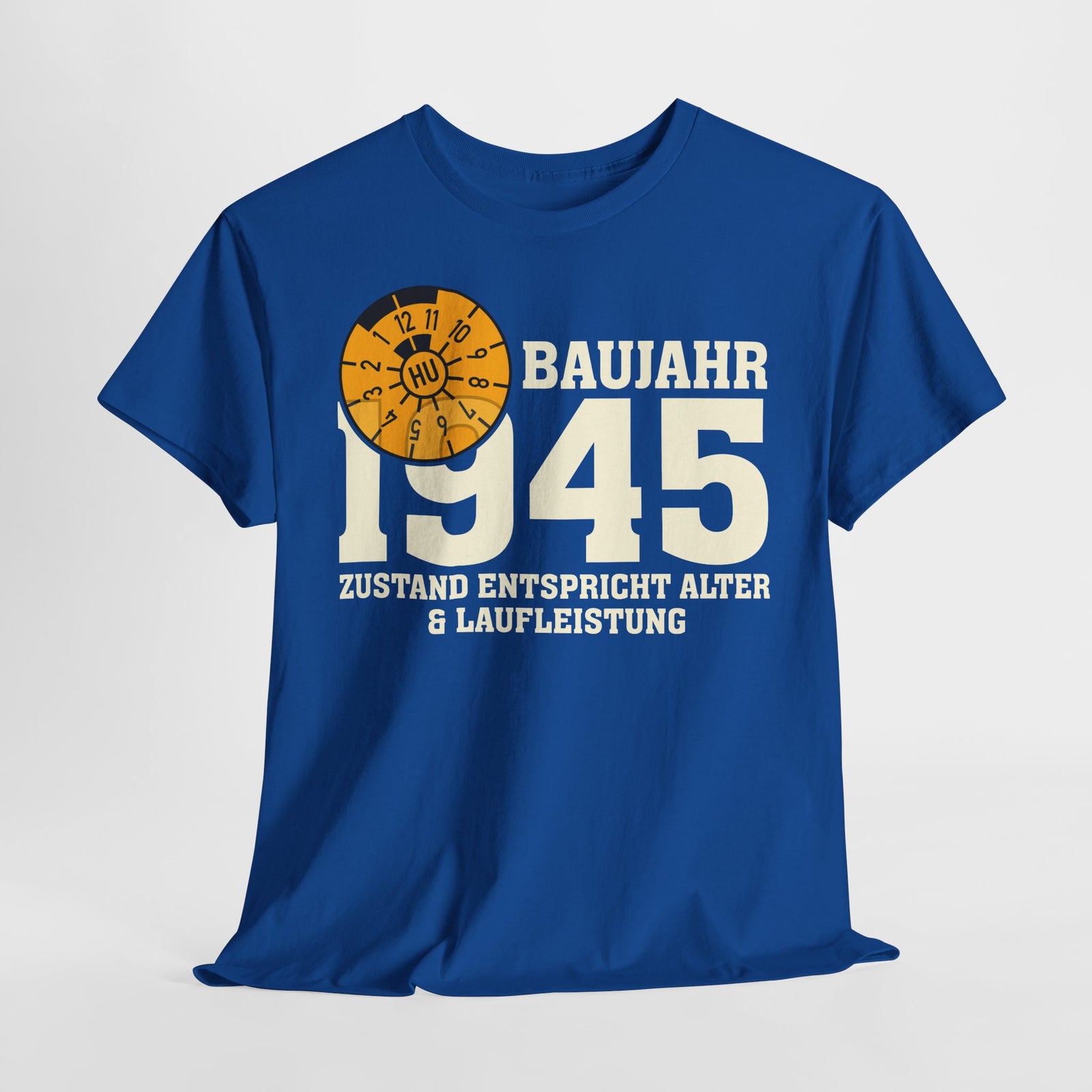 80. Geburtstag TÜV Plakette Baujahr 1945 Zustand entspricht Alter und Laufleistung Lustiges Geschenk T-Shirt