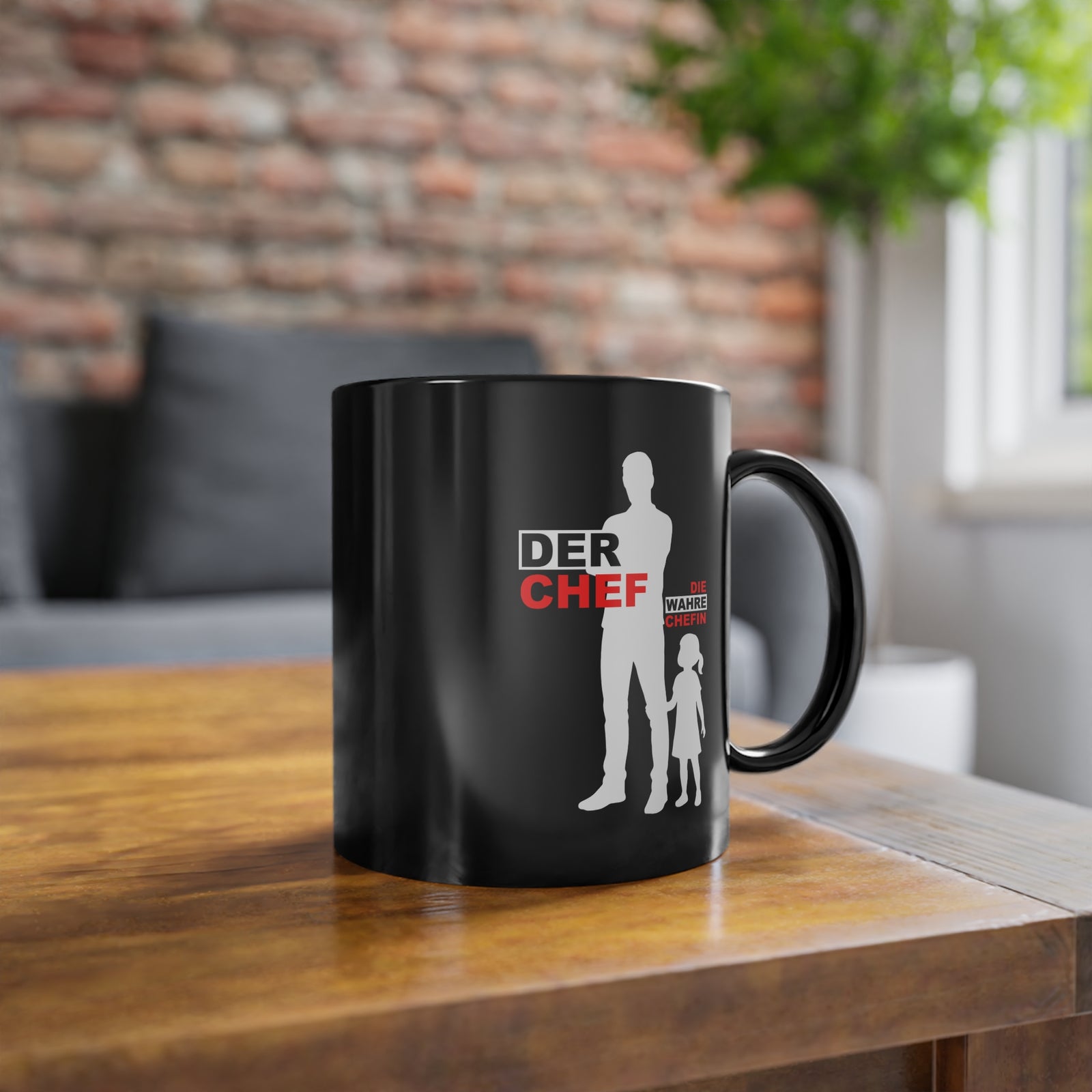 Vatertag Papa Shirt - Papa Chef Und Tochter Die Wahre Chefin - Lustige Geschenk Kaffee Tasse