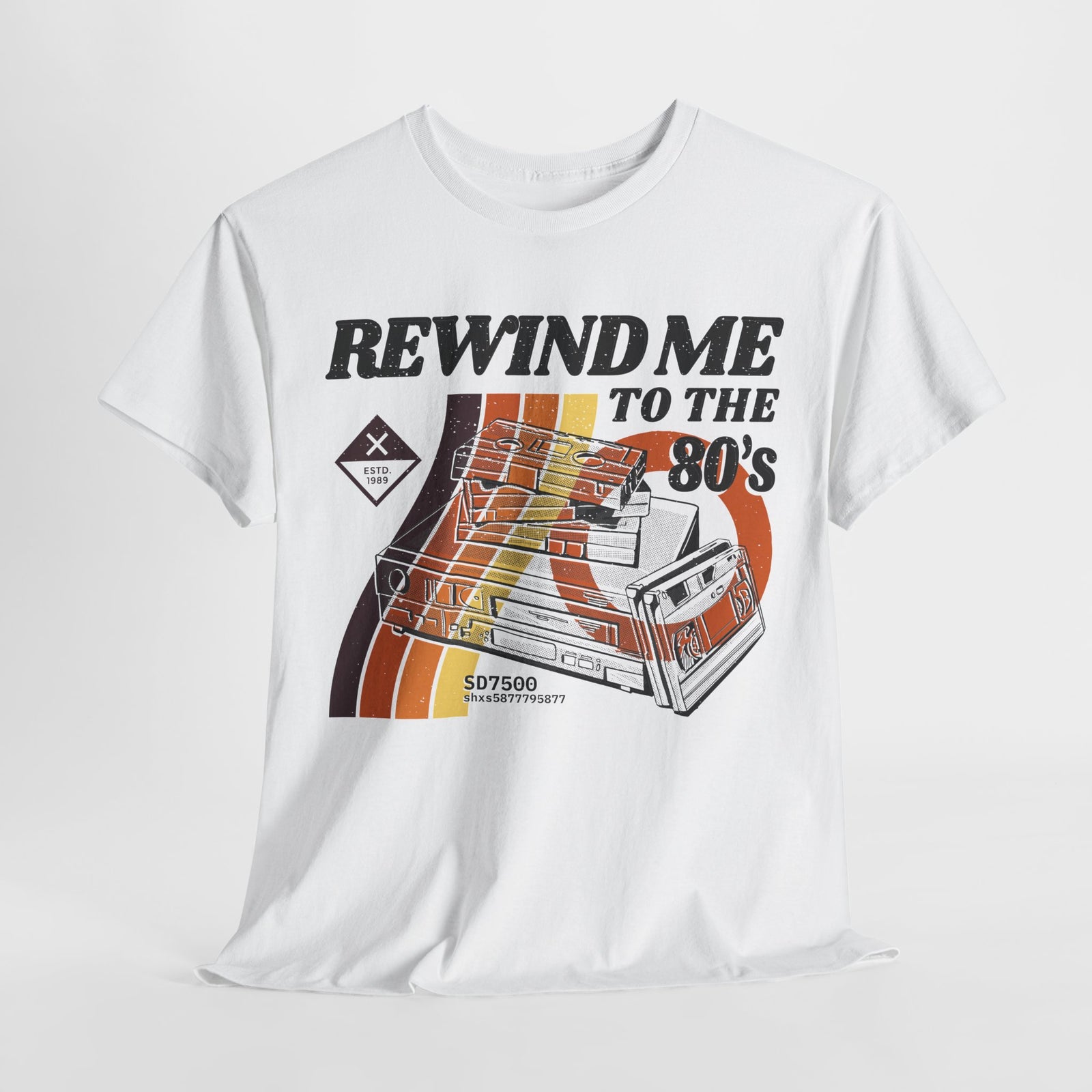 80er 90er Retro Style - Kassette - REWIND ME - Unisex Shirt