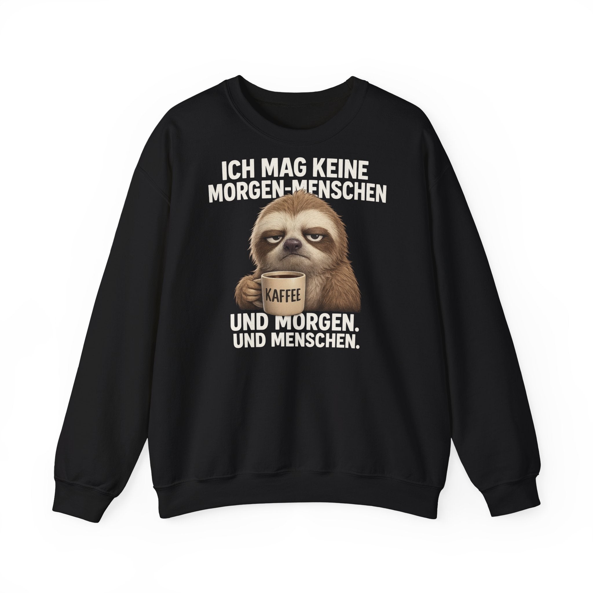 Mürrisches Faultier Morgenhasser – Lustiger Kaffee Pulli für Morgenmuffel Pullover Sweatshirt