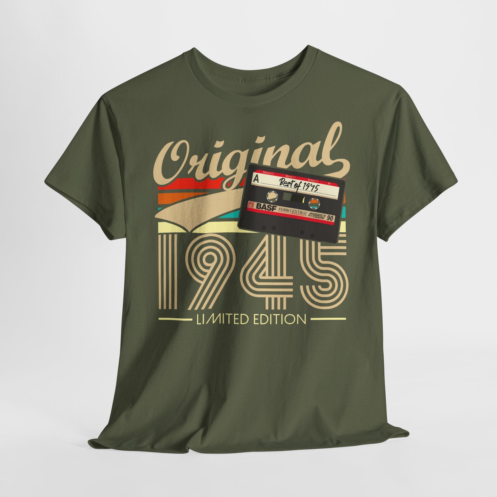 80. Geburtstag Original 1945 Limited Edition Retro Kassette Geschenk T-Shirt