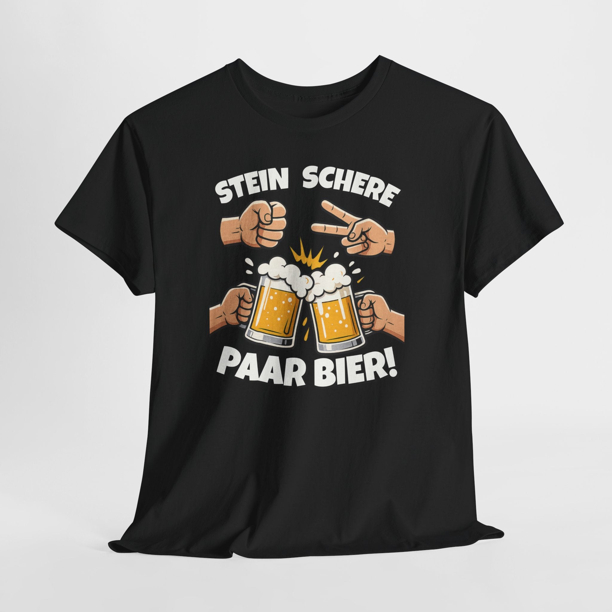 Lustig Schere Stein Paar Bier T-Shirt