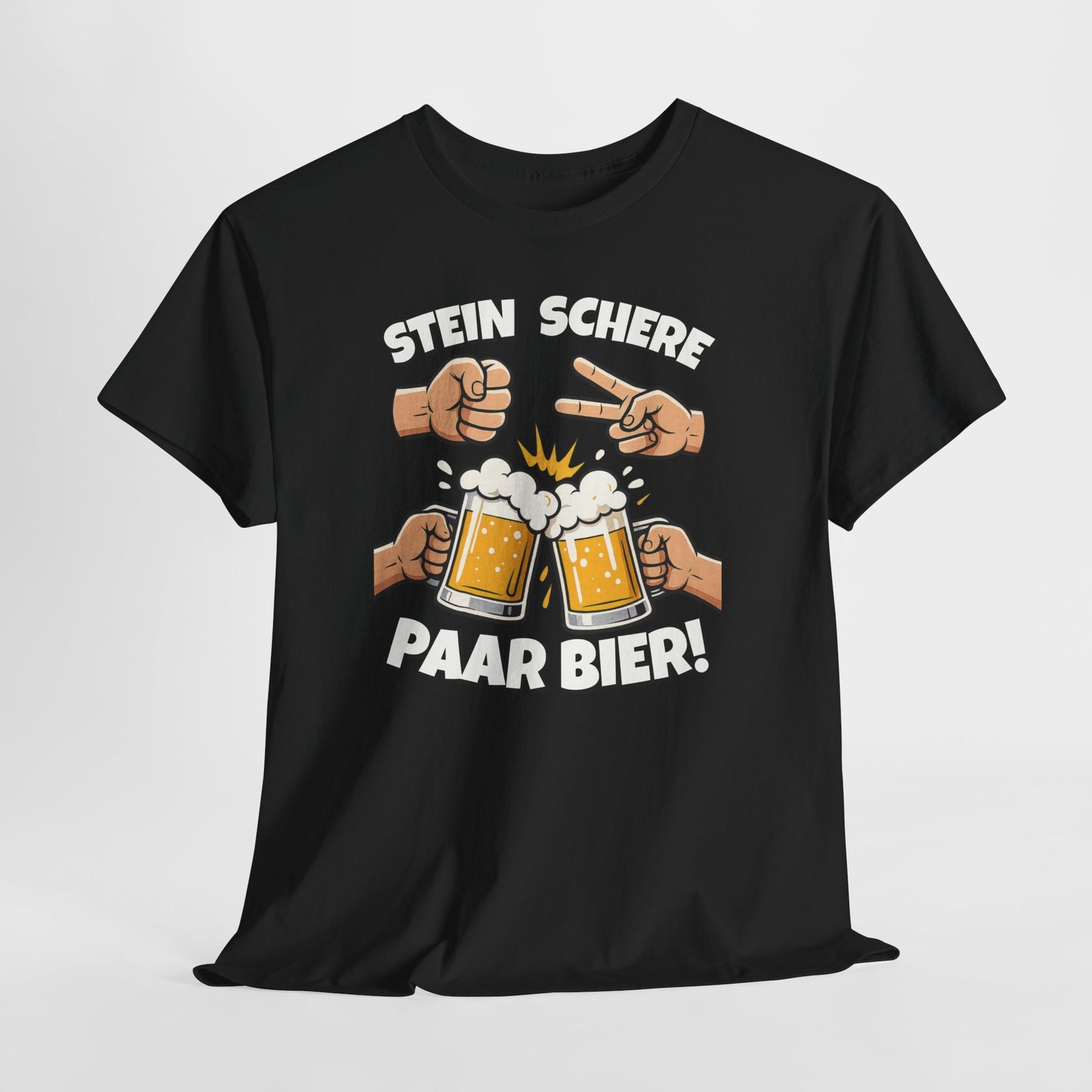 Lustig Schere Stein Paar Bier T-Shirt