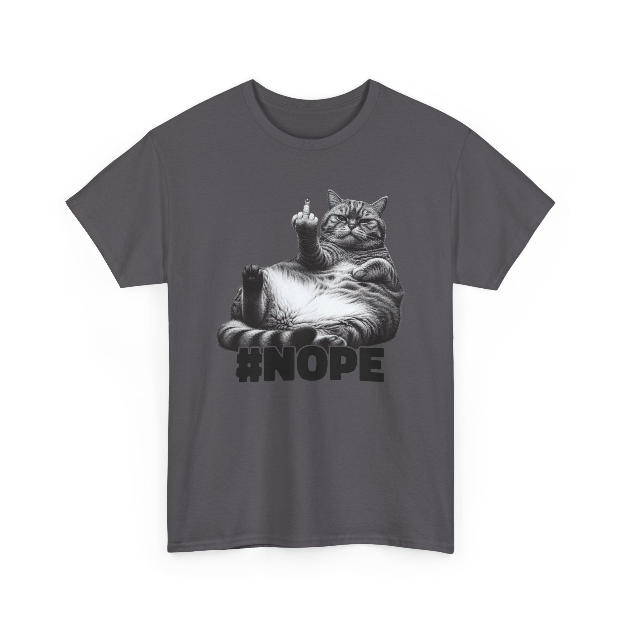 Funny lazy cat NOPE - funny T-Shirt