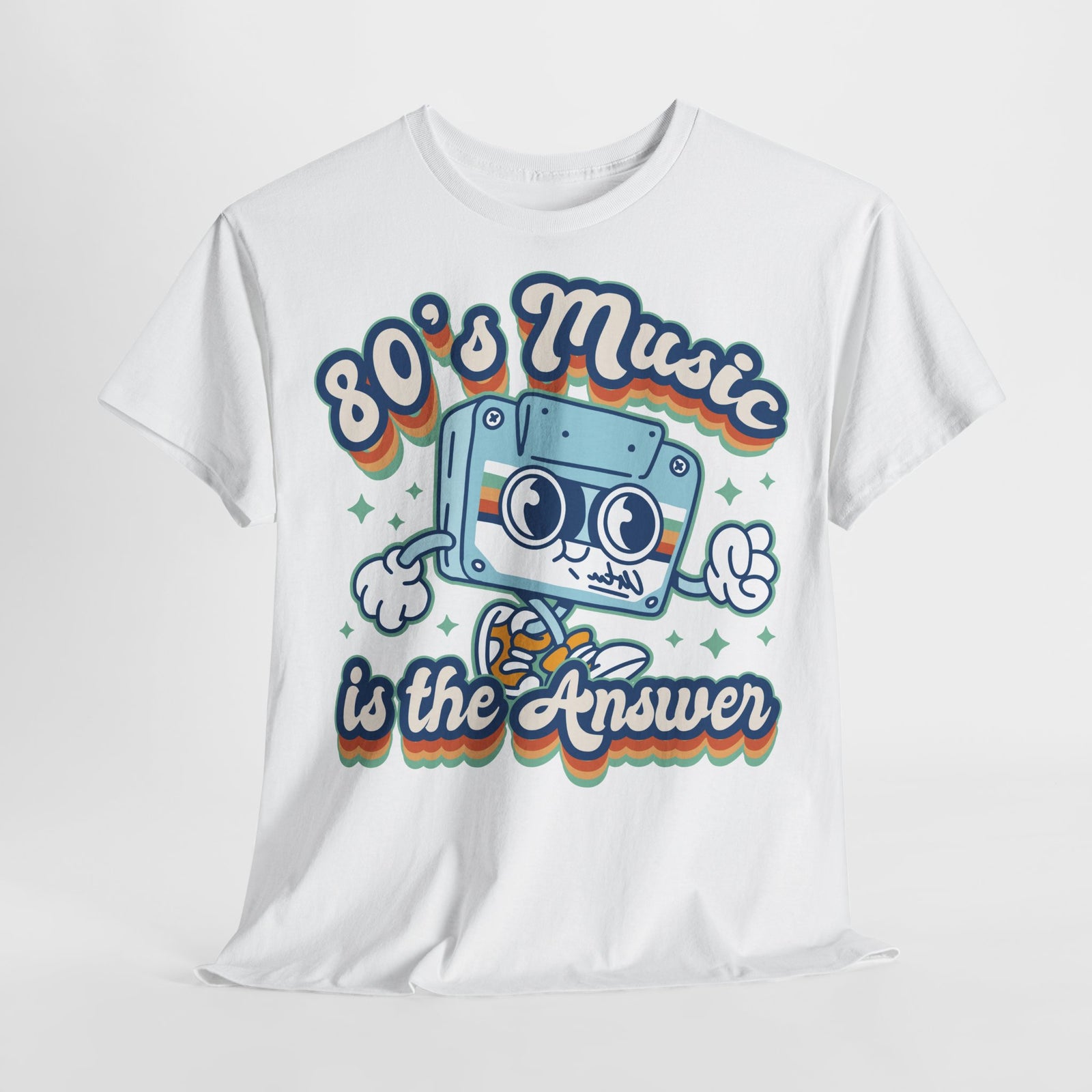 80er Musik Retro Style - Kassette - 80s MUSIC IS THE ANSWER - Musik Liebhaber - Unisex Shirt
