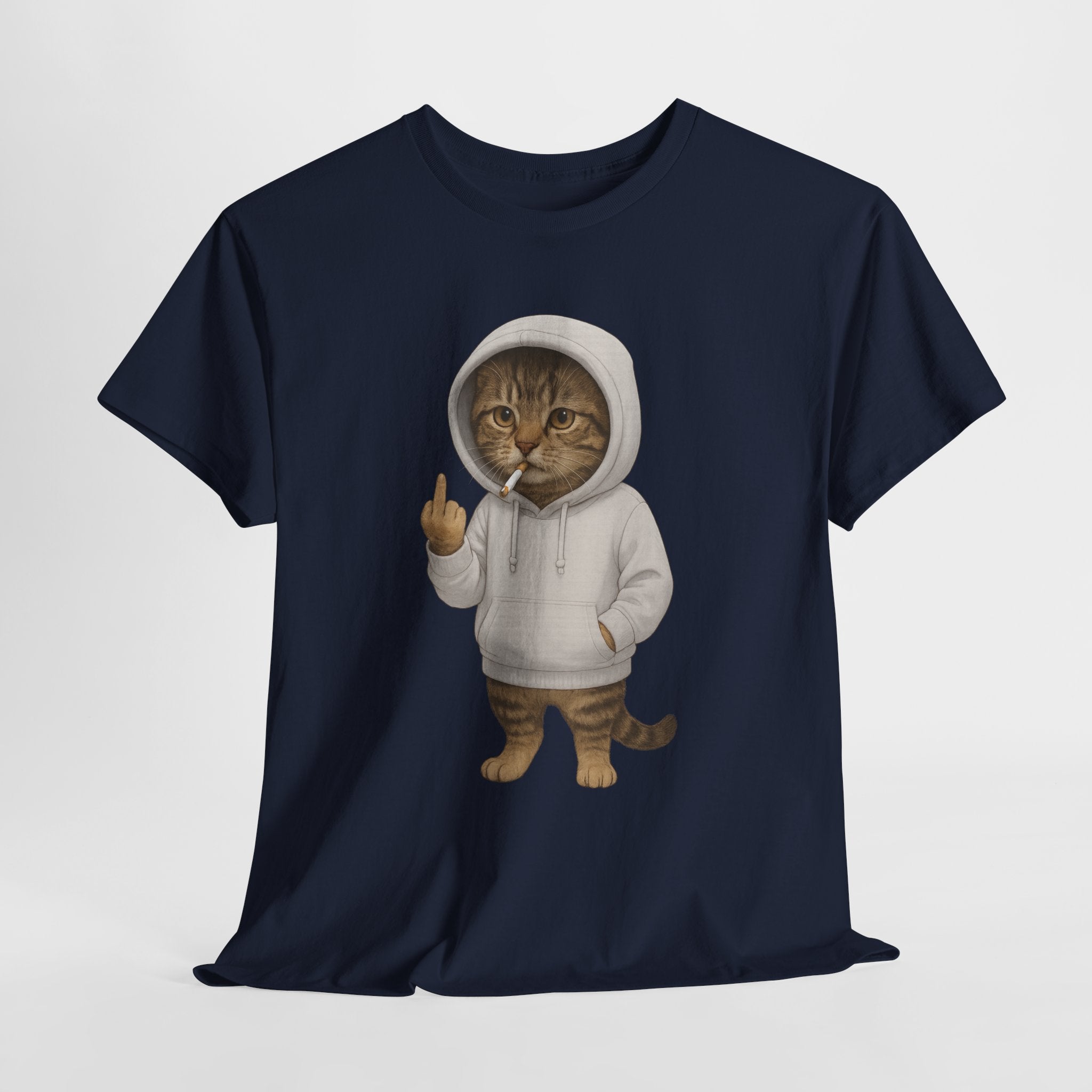 Lustiges Kätzchen mit Mittelfinger Lustig T-Shirt