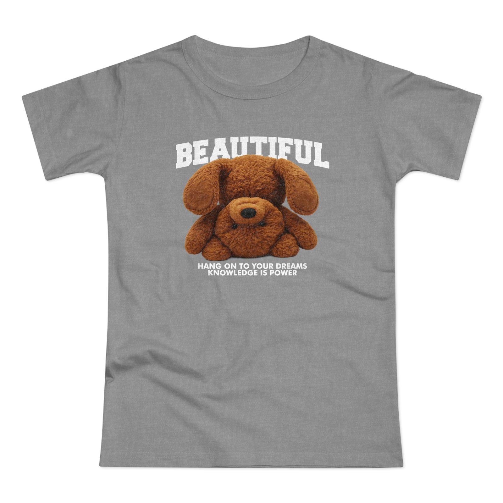 Kopfüber Teddy Bär T-Shirt – Realistisches Plüsch Design - Hang On Your Dreams - Damen Shirt
