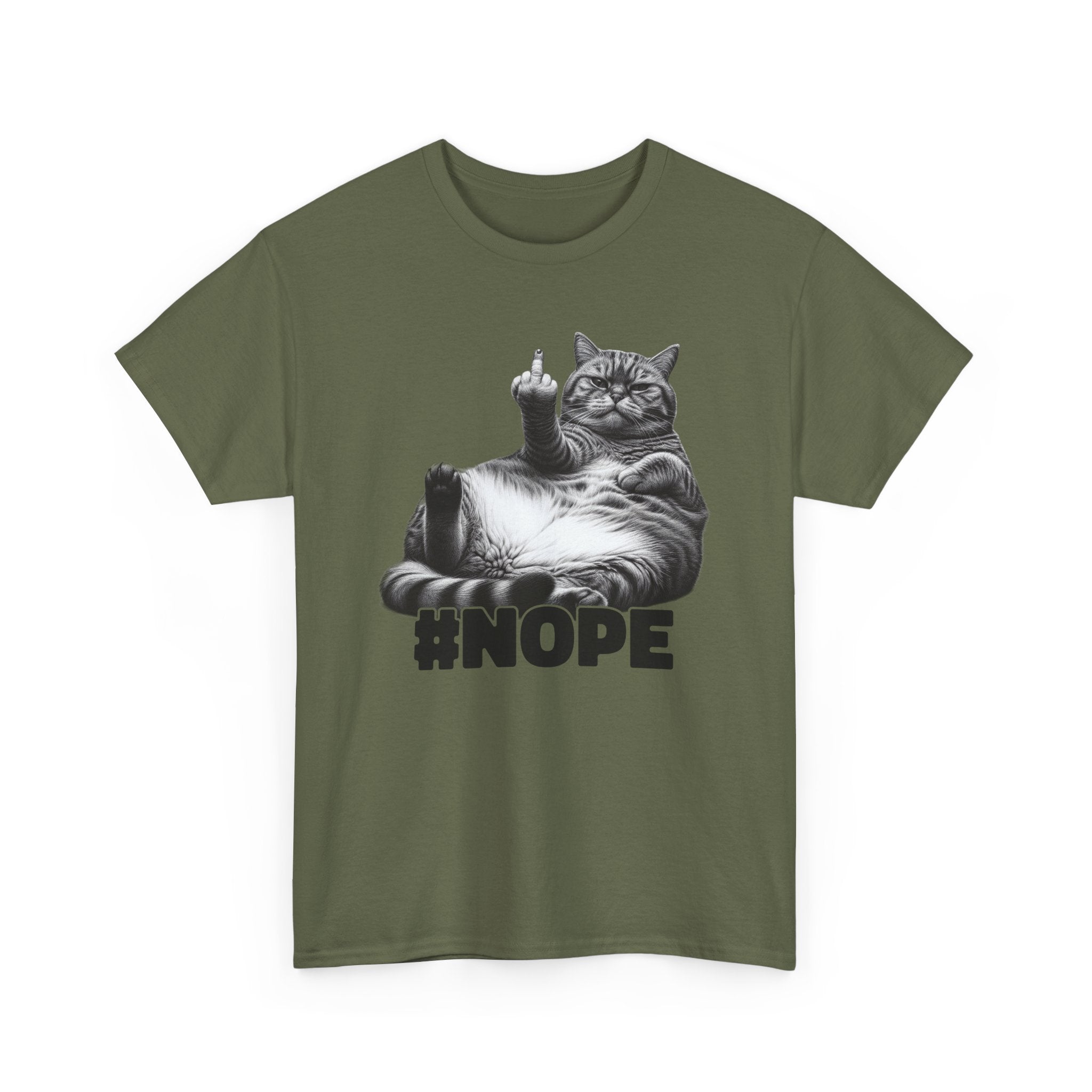 Funny lazy cat NOPE - funny T-Shirt