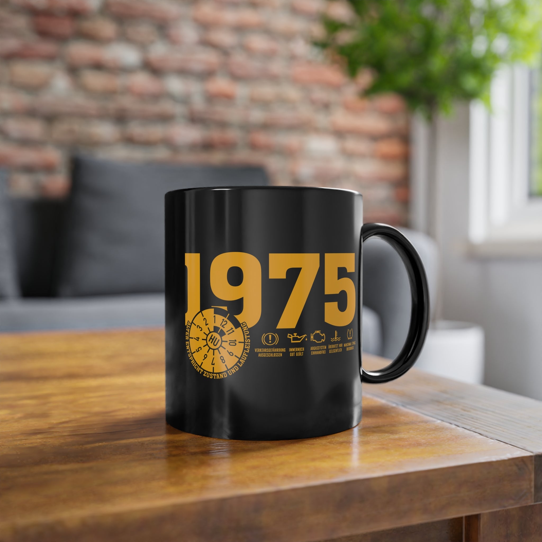 50 Geburtstag Kaffeetasse Jahrgang 1975 – TÜV Stempel - Entspricht Zustand und Laufleistung