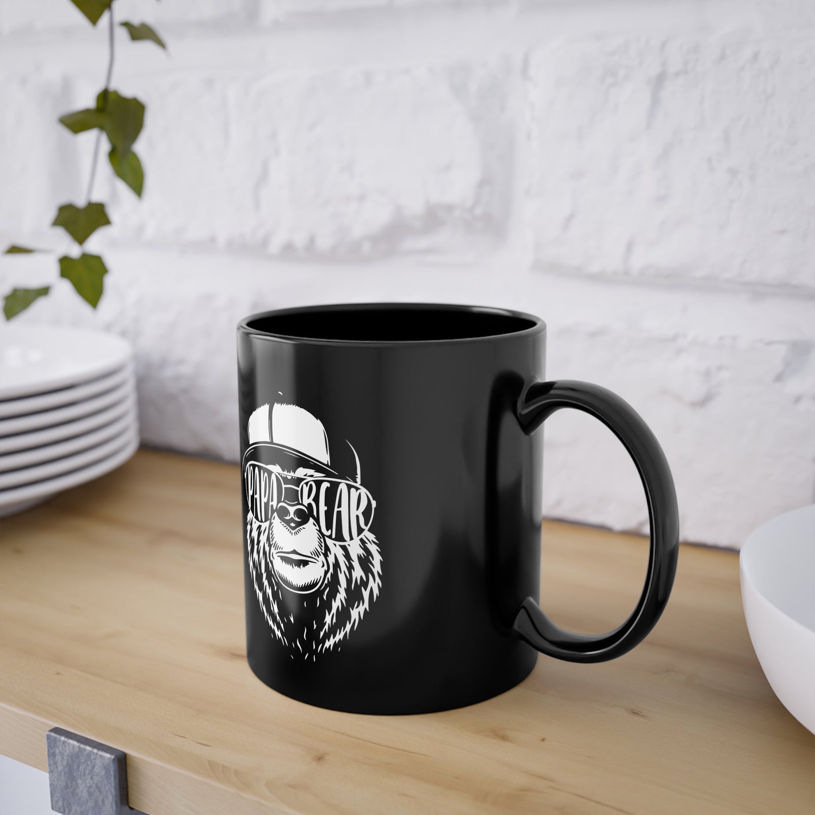 Papa Vatertag Shirt - Papa Bär Papa Bear - Bär mit Sonnenbrille - Lustige Vatertag Geschenk Kaffee Tasse