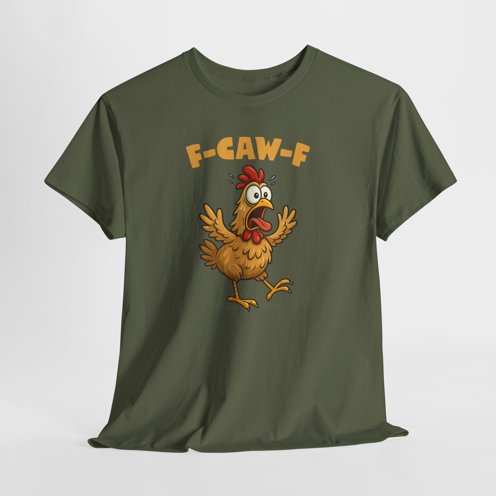Lustiges Huhn T-Shirt – „F-CAW-F“ Fun Shirt mit Cartoon Chicken – Witziges Geschenk für Männer und Frauen