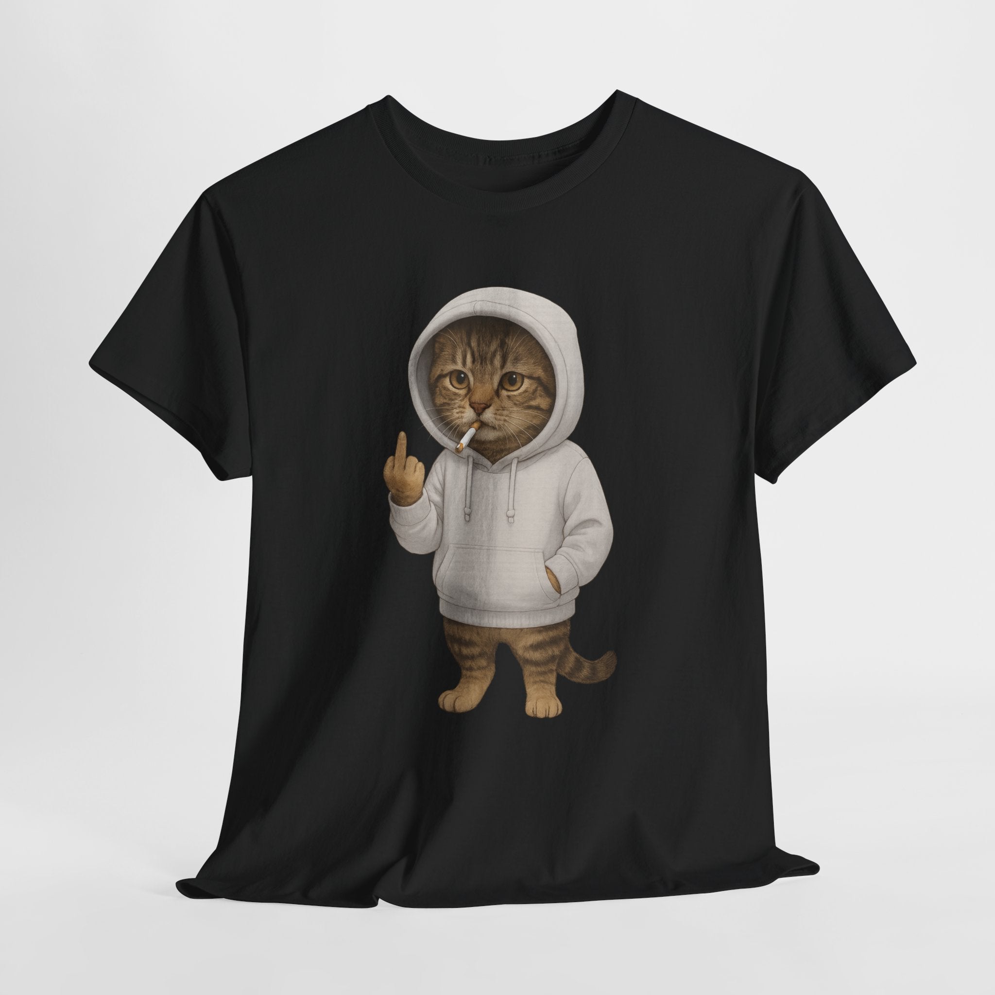 Lustiges Kätzchen mit Mittelfinger Lustig T-Shirt
