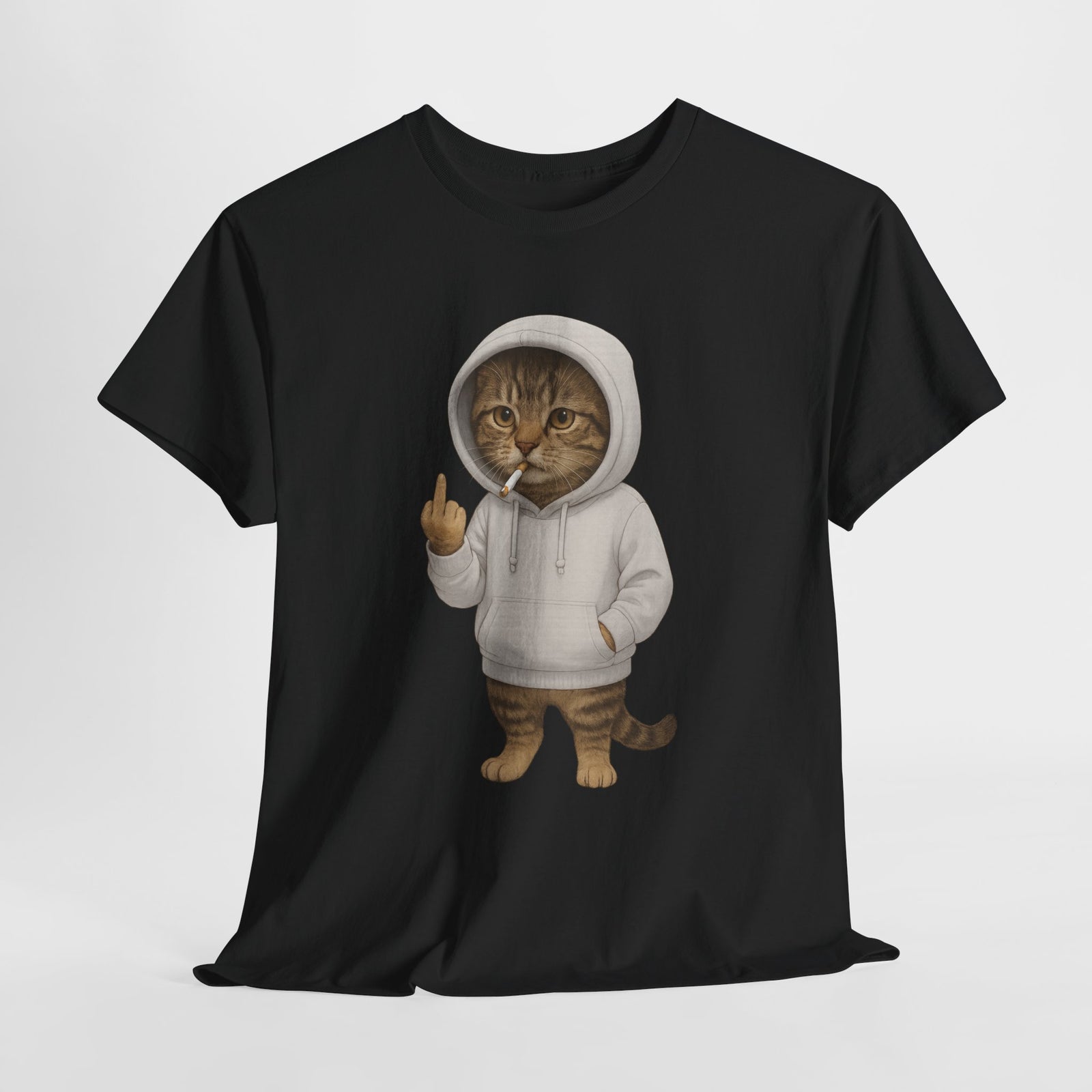 Lustiges Kätzchen mit Mittelfinger Lustig T-Shirt