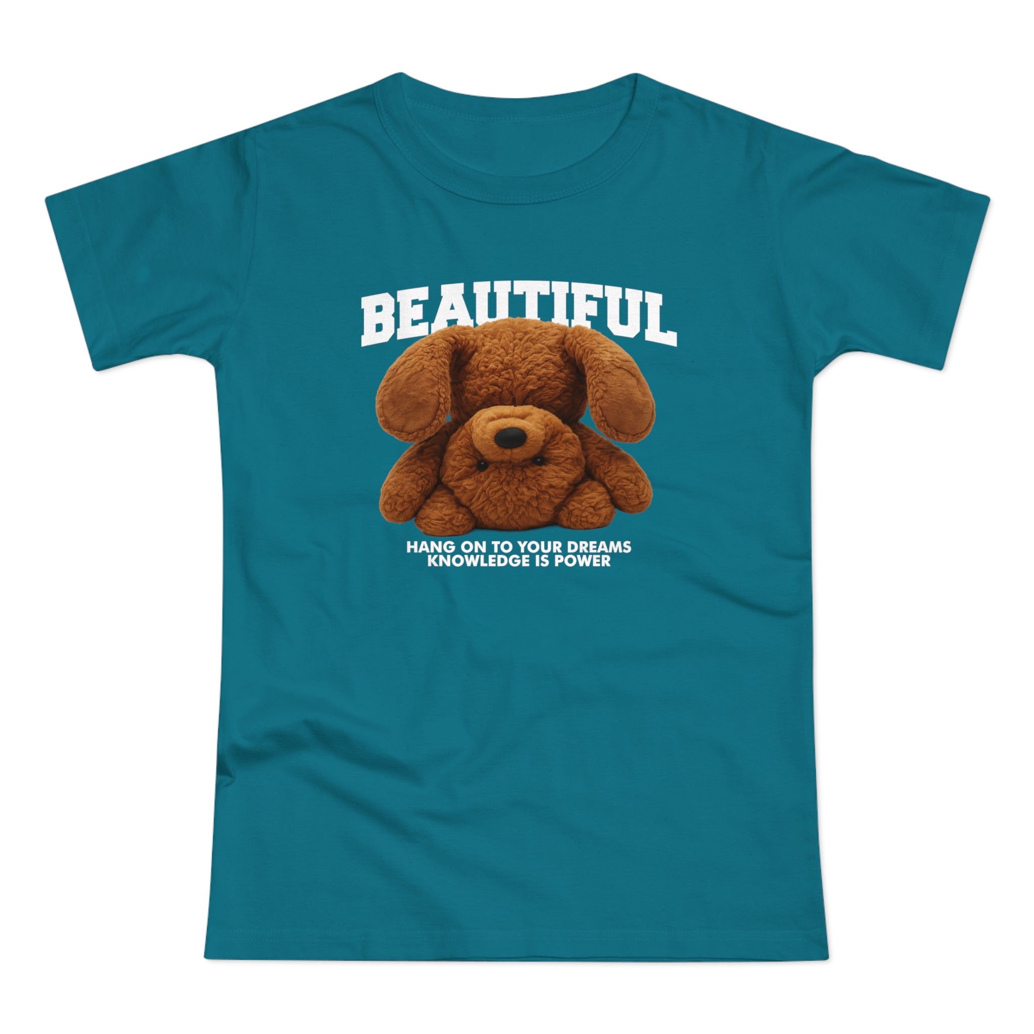 Kopfüber Teddy Bär T-Shirt – Realistisches Plüsch Design - Hang On Your Dreams - Damen Shirt