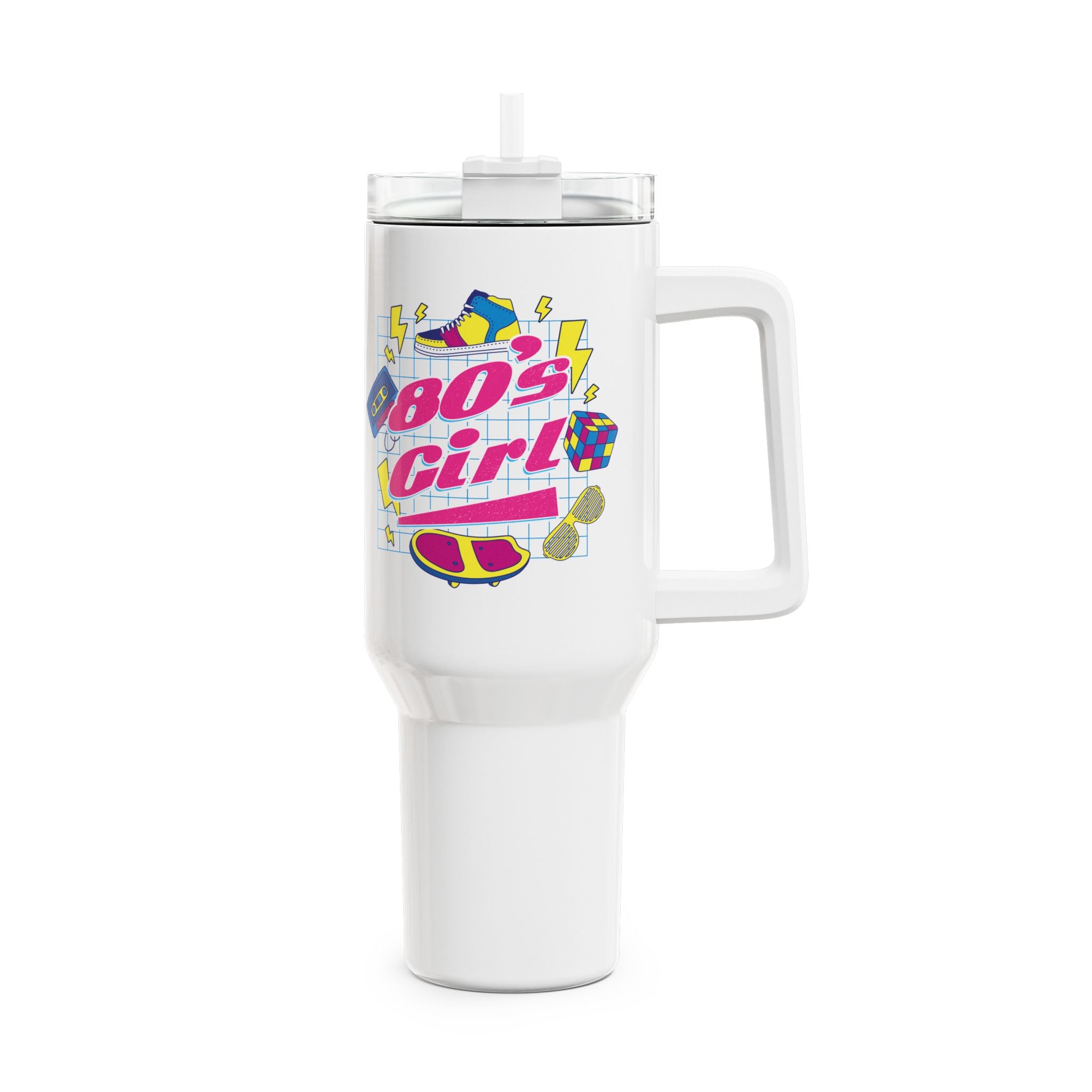 80s GIRL - Lustiges Retro Design - Thermobecher 1,18 Liter