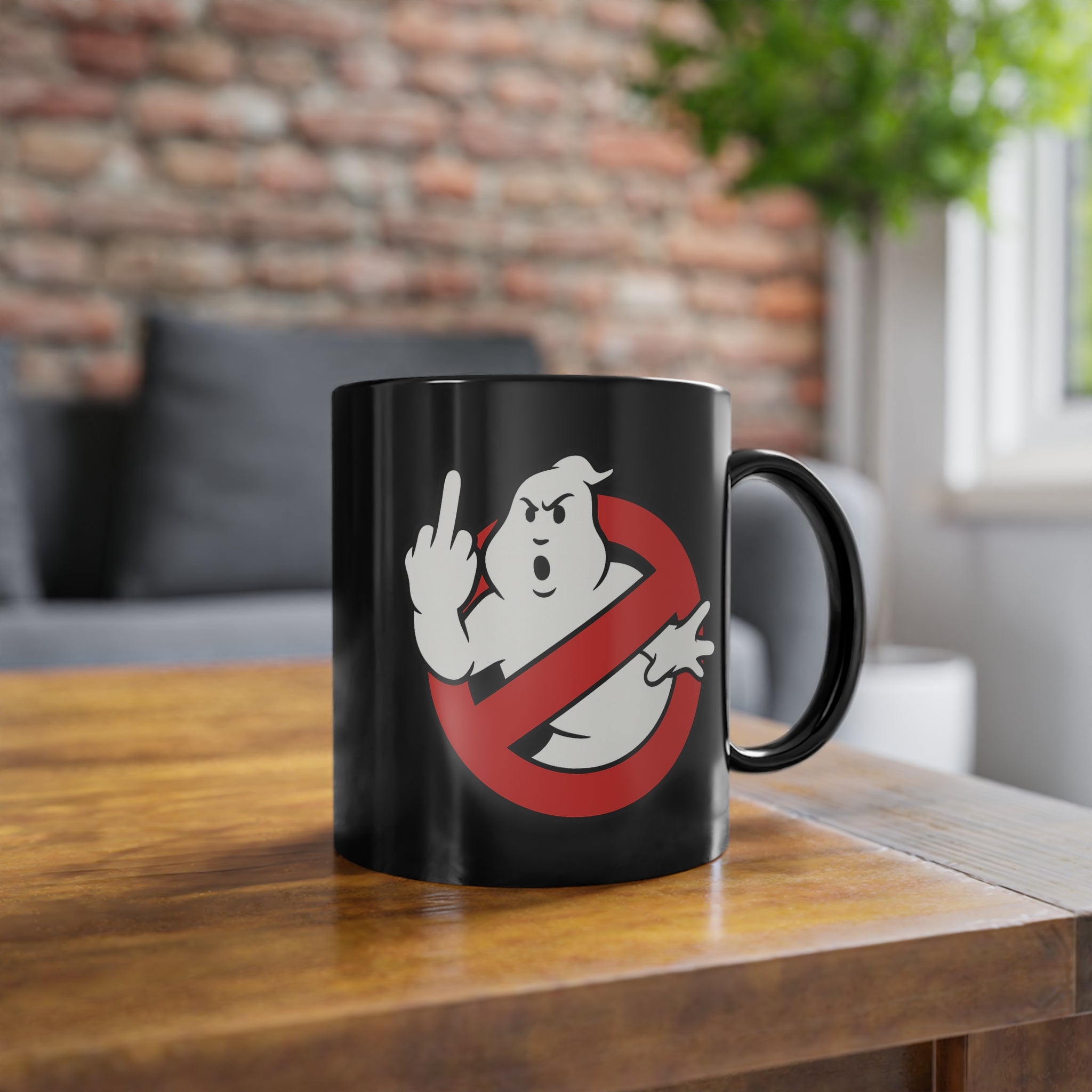 Ghostbusters Satire - Geist mit Mittelfinger - Lustige Kaffee Tasse
