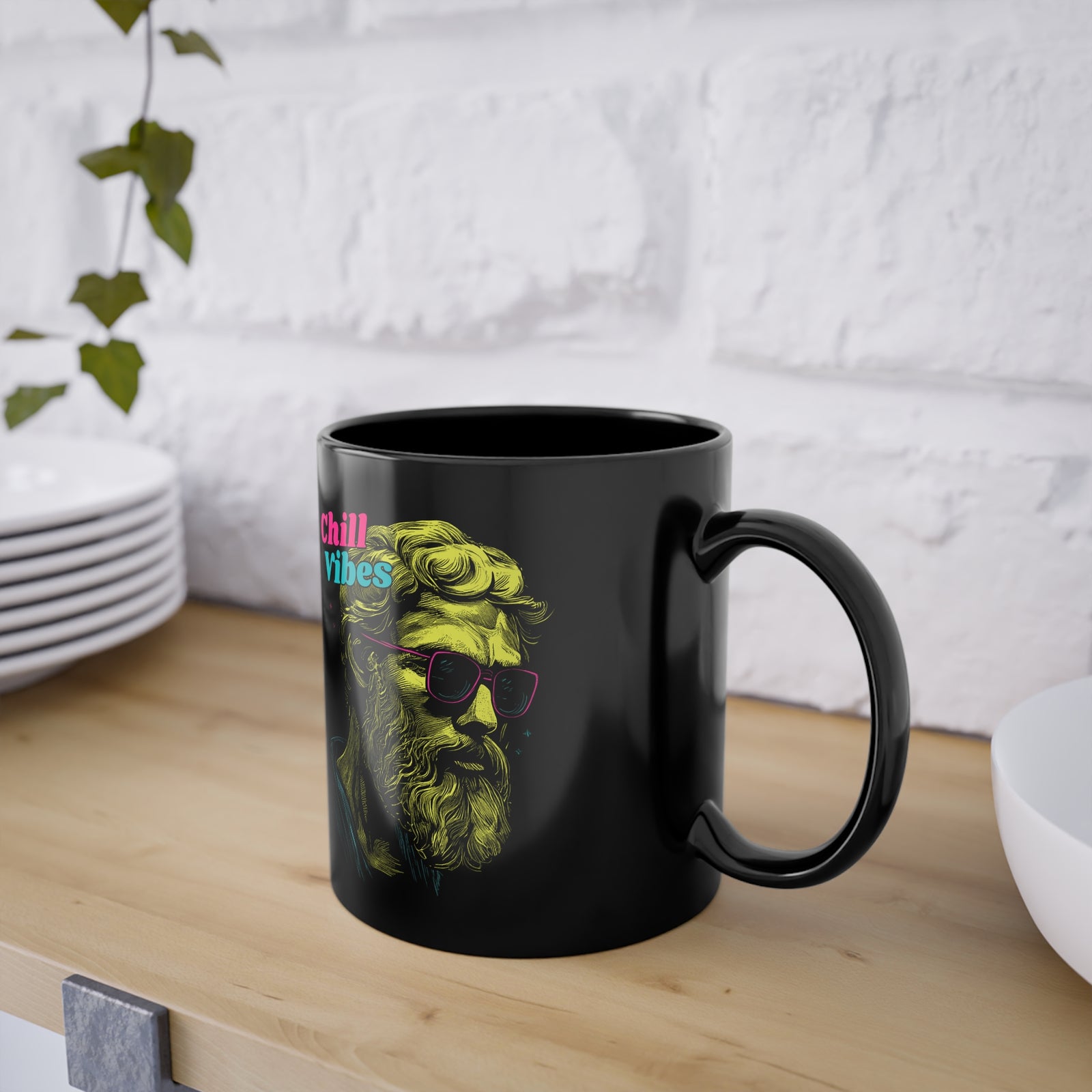 Epictetus Hipster Chill Vibes Bart und Brille - Geschenk Kaffee Tasse