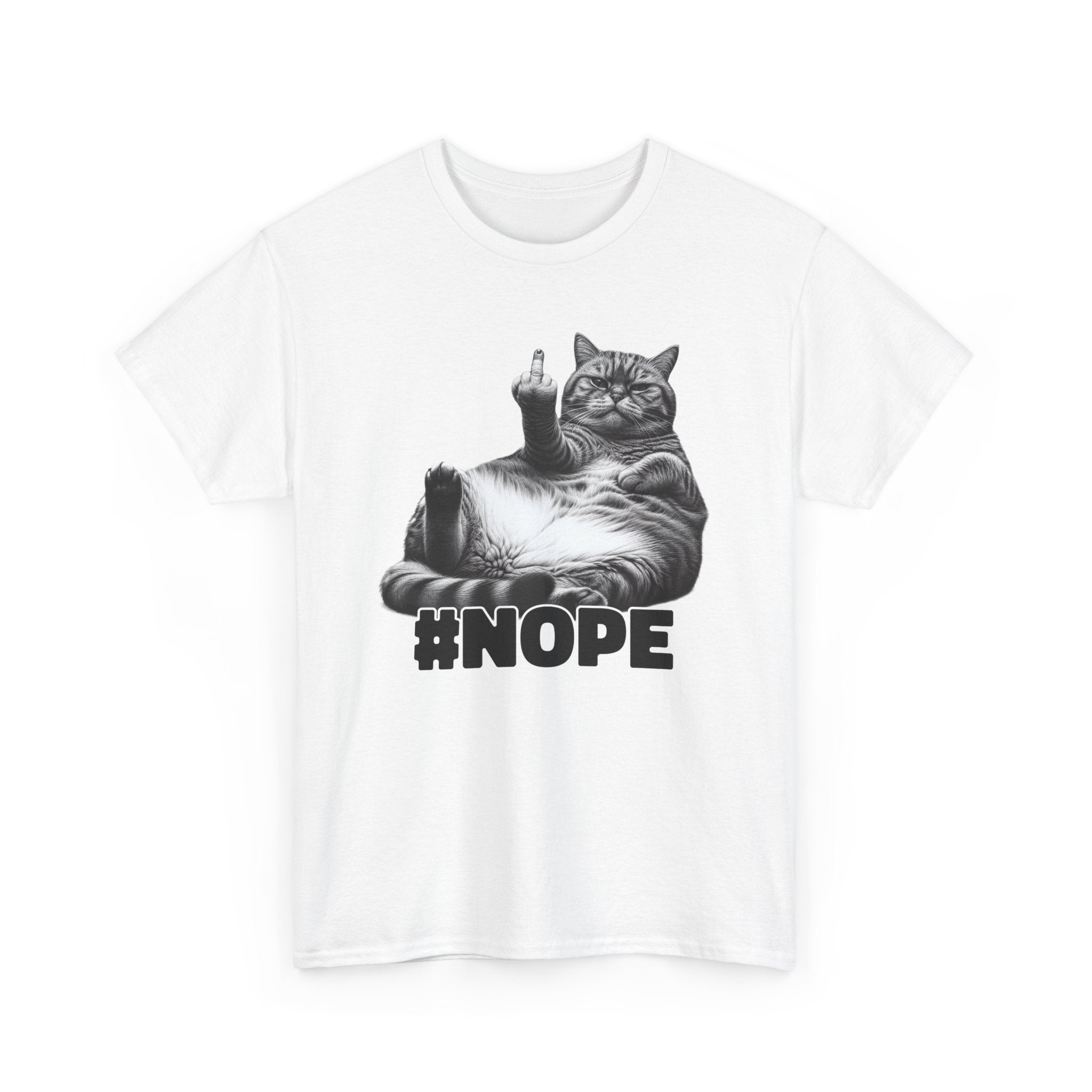 Funny lazy cat NOPE - funny T-Shirt