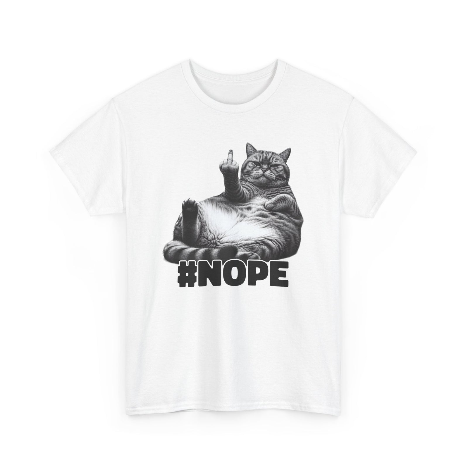 Funny lazy cat NOPE - funny T-Shirt 