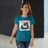 Lustige fette faule Katze mit Mittelfinger - Frauen T-Shirt