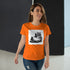 Lustige fette faule Katze mit Mittelfinger - Frauen T-Shirt