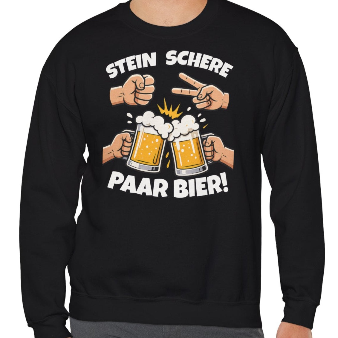 Lustig Schere Stein Paar Bier Pullover Sweatshirt
