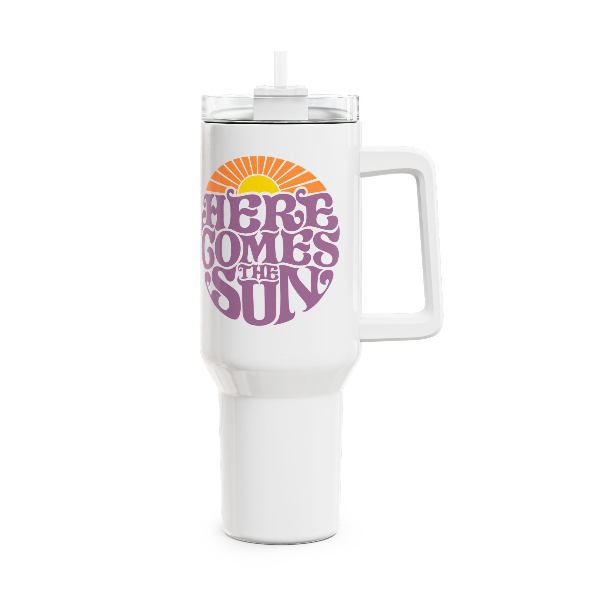 Sonne - Here Comes The Sun -  70s Hippy Style - Cooles Statement - Thermobecher 1,18 Liter