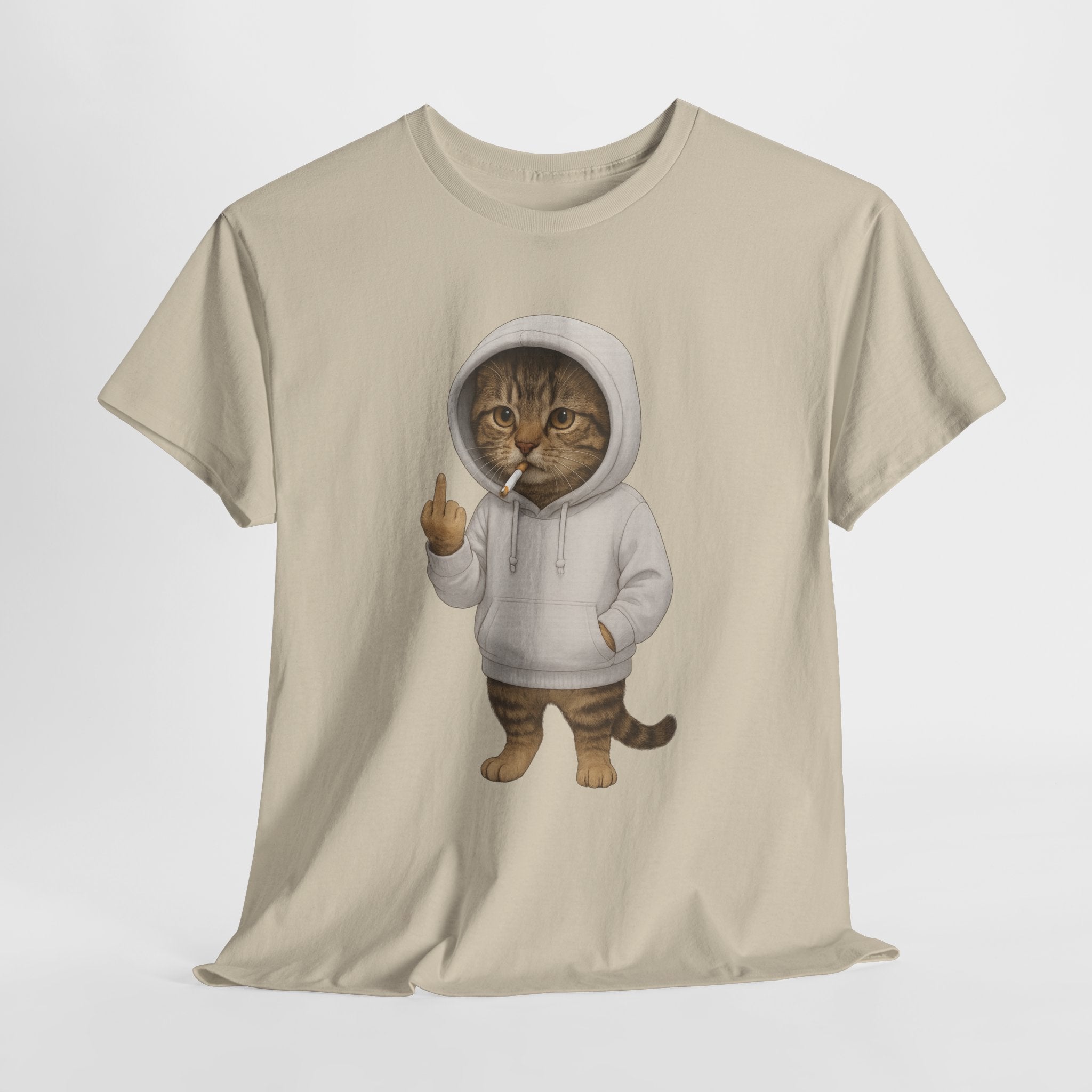 Lustiges Kätzchen mit Mittelfinger Lustig T-Shirt