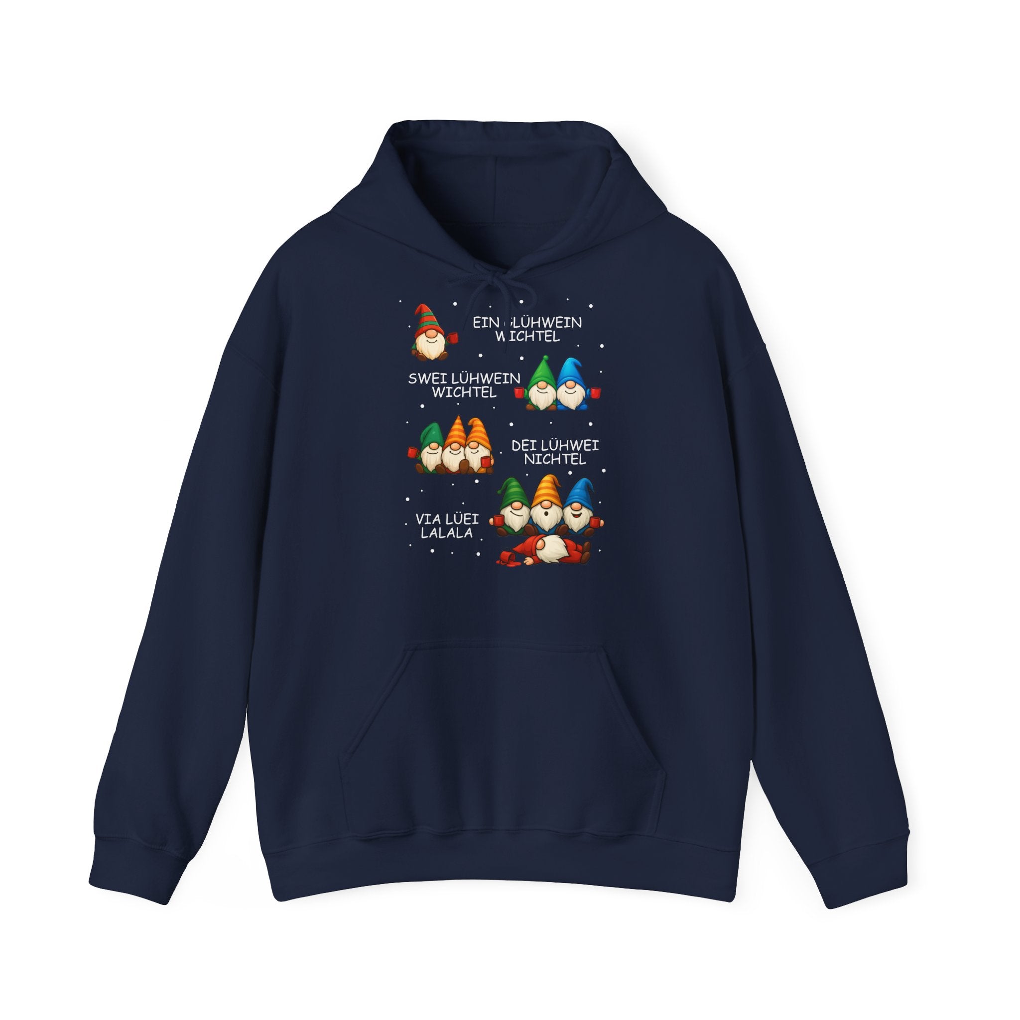 Lustige Glühwein Wichtel – Betrunkene Weihnachtsgnome Unisex Hoodie