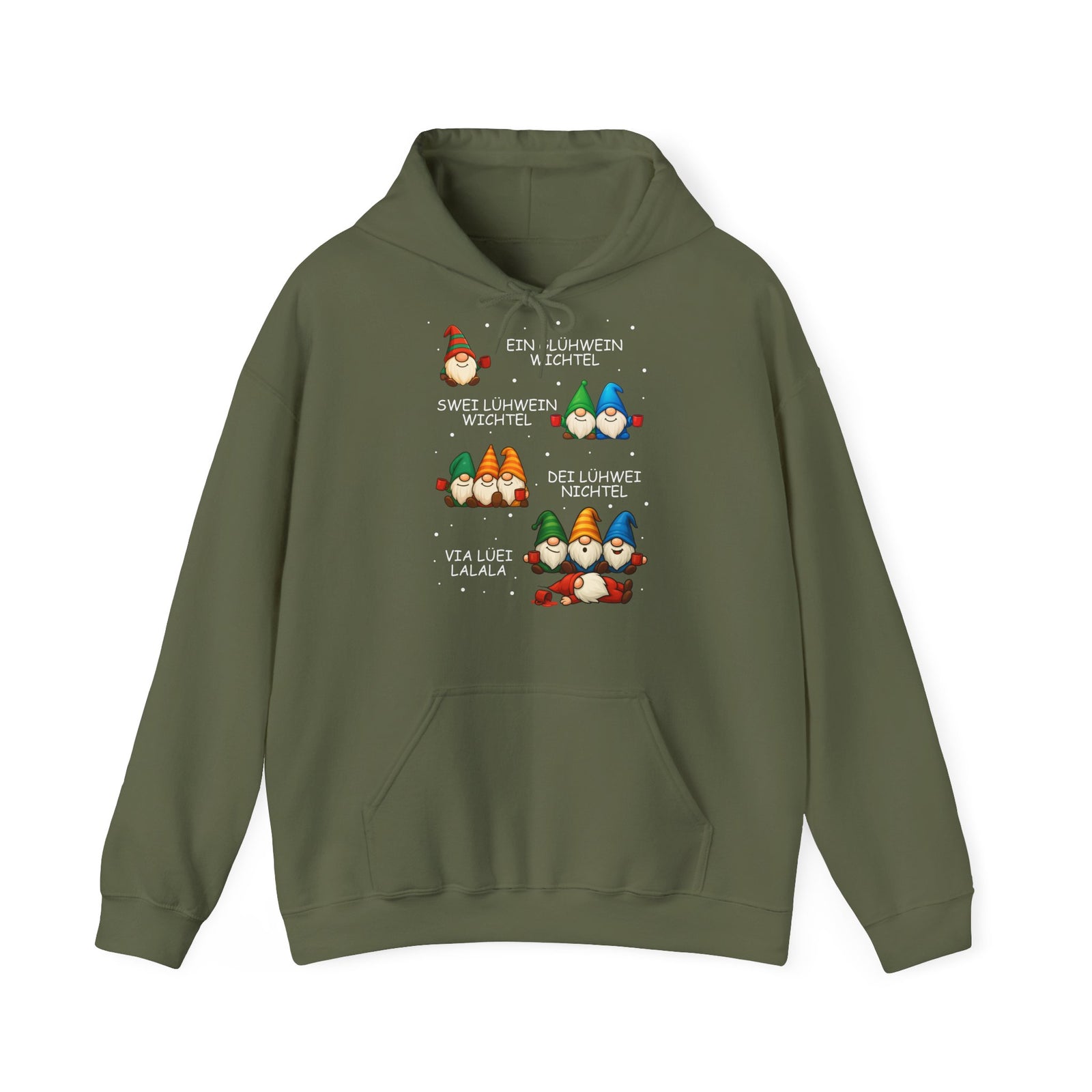 Lustige Glühwein Wichtel – Betrunkene Weihnachtsgnome Unisex Hoodie