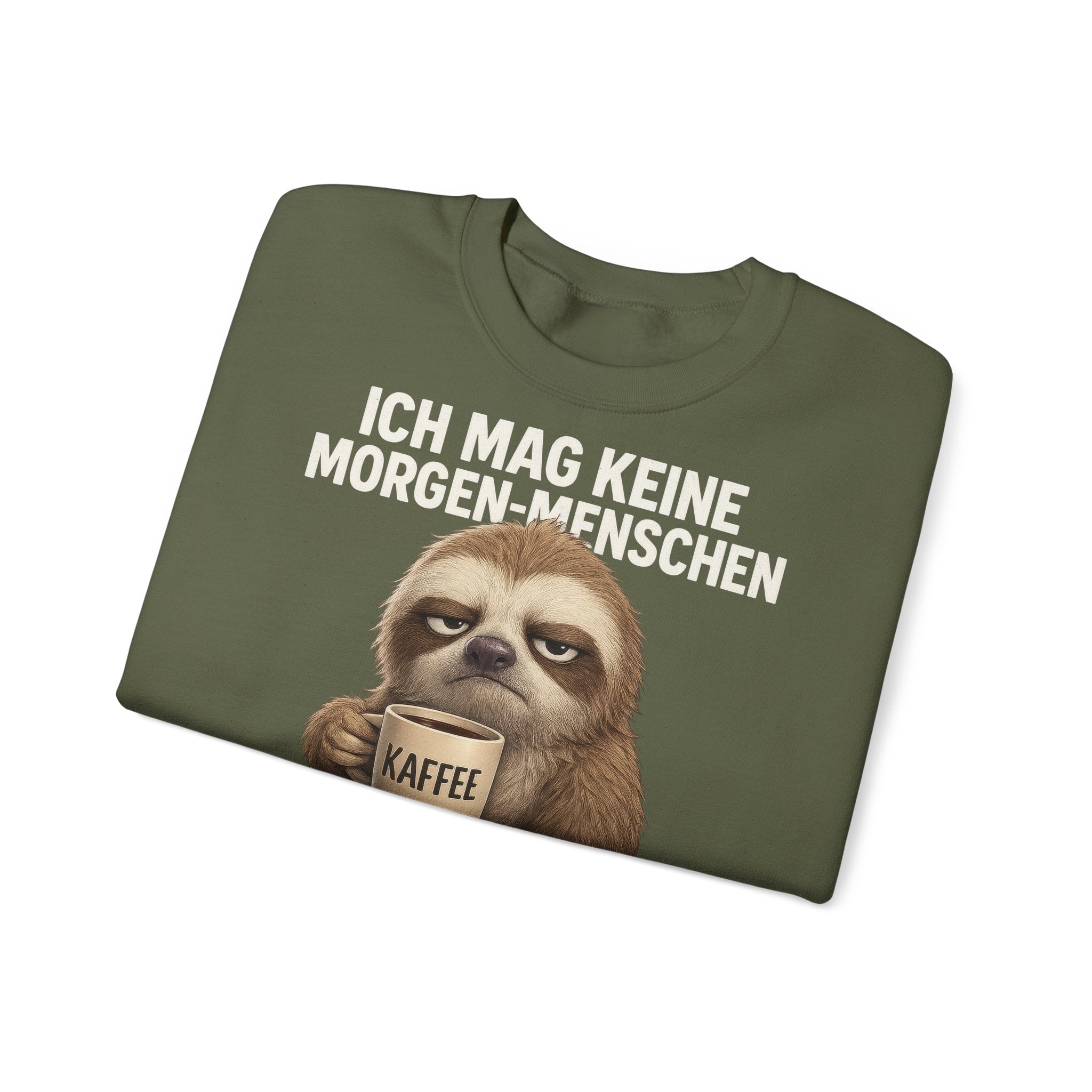 Mürrisches Faultier Morgenhasser – Lustiger Kaffee Pulli für Morgenmuffel Pullover Sweatshirt