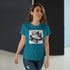 Funny Lazy Cat with Middle Finger - Women's T-Shirt