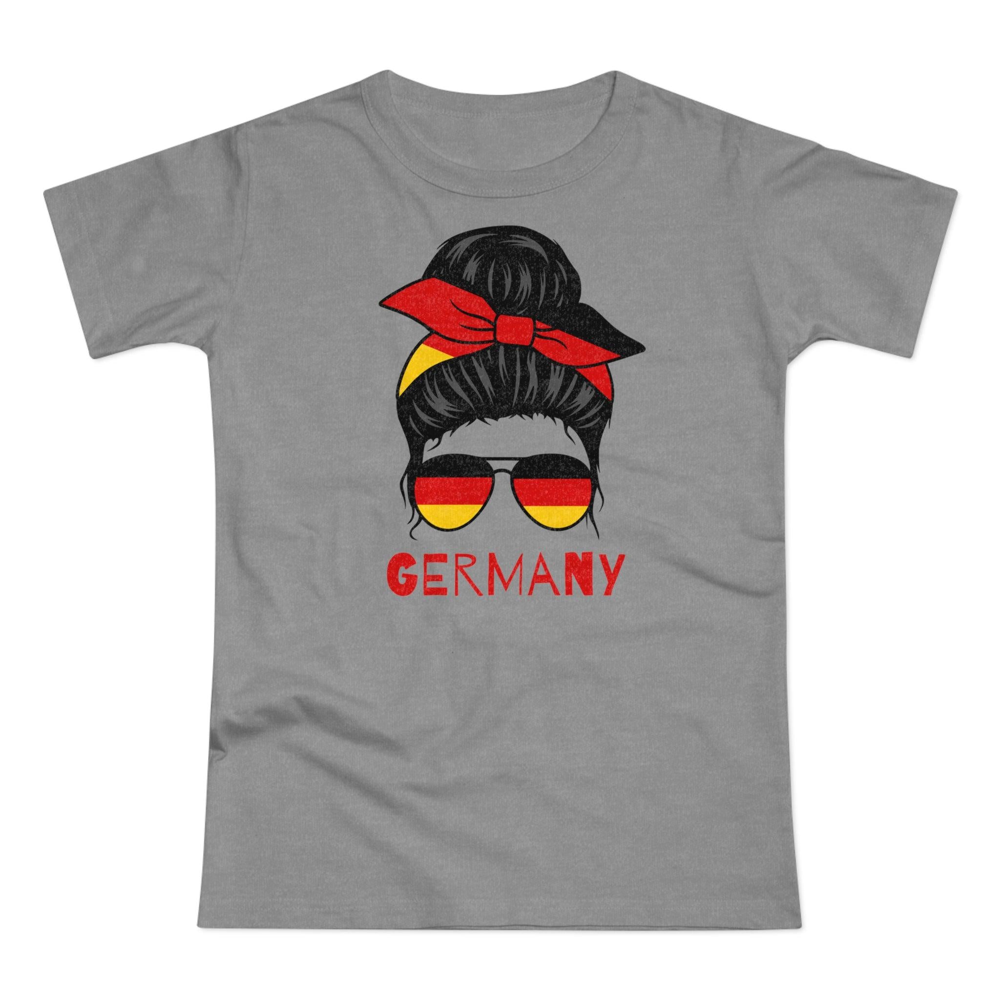 Football EM 2024 Messy Bun Germany Football Women's T-Shirt