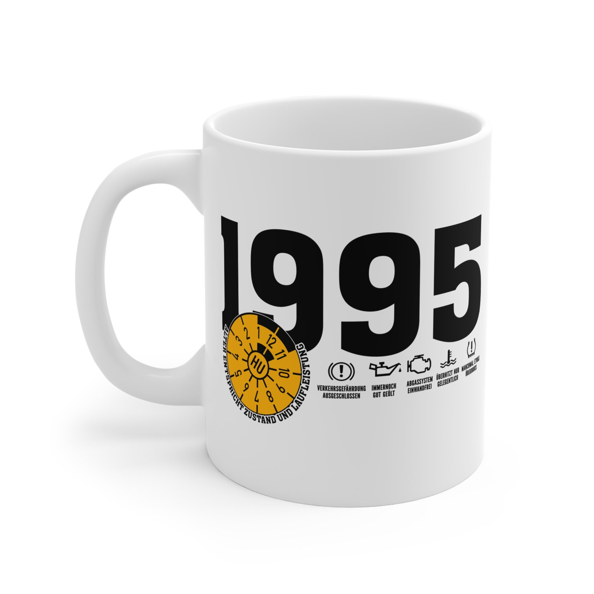 60 Geburtstag Kaffeetasse Jahrgang 1965 – TÜV Stempel - Entspricht Zustand und Laufleistung
