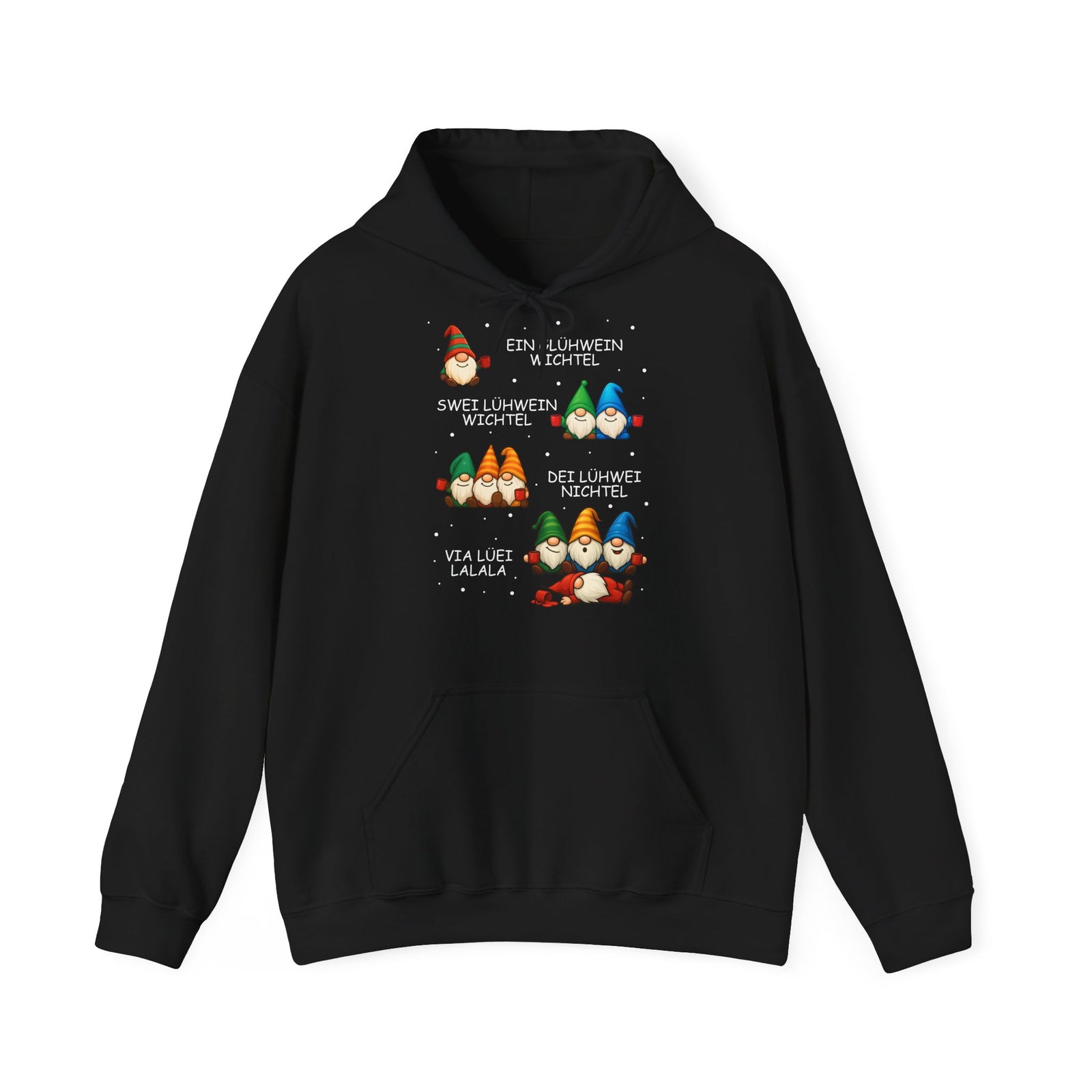 Lustige Glühwein Wichtel – Betrunkene Weihnachtsgnome Unisex Hoodie