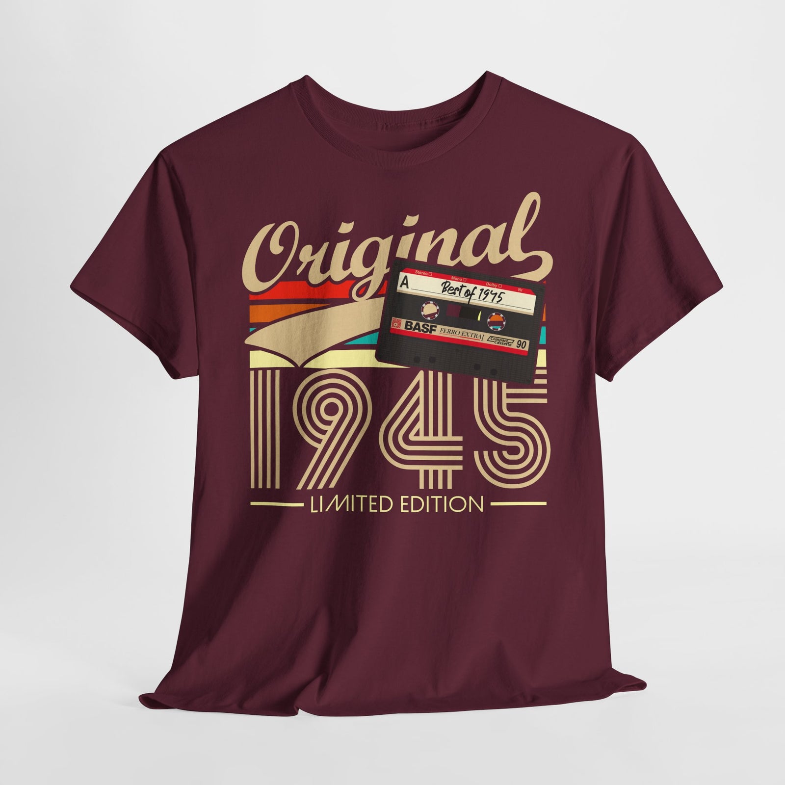 80. Geburtstag Original 1945 Limited Edition Retro Kassette Geschenk T-Shirt