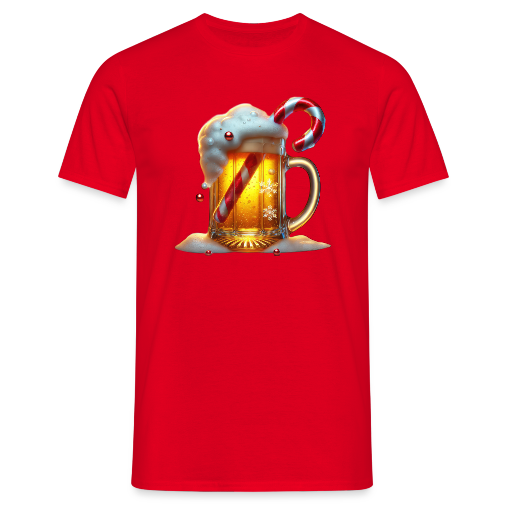 Weihnachten Bier Lustiges Weihnachts T-Shirt - Rot