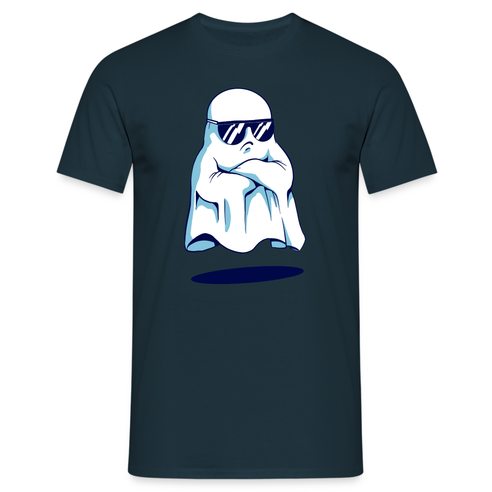 Halloween Geist  mit Sonnenbrille - Lustiges Halloween T-Shirt - Navy