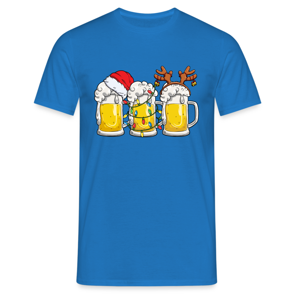 Weihnachten Weihnachtsmann Santa Rentier Bier Lustiges Weihnachts T-Shirt - Royalblau