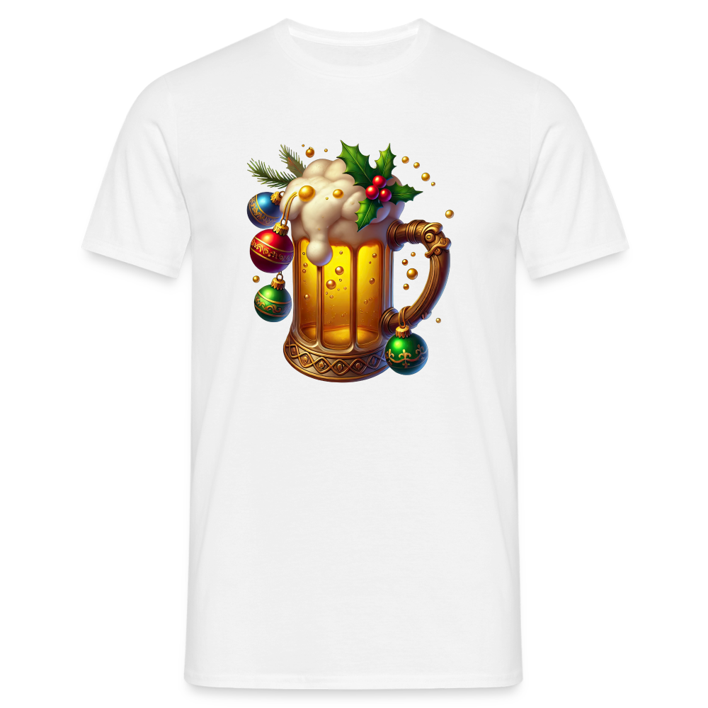 Weihnachten Bier mit Adventskugeln Lustiges Weihnachts T-Shirt - Weiß