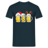 Weihnachten Weihnachtsmann Santa Rentier Bier Lustiges Weihnachts T-Shirt - Navy