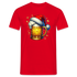 Weihnachten Bier mit Santa Weihnachtsmann Mütze Lustiges Weihnachts T-Shirt - Rot