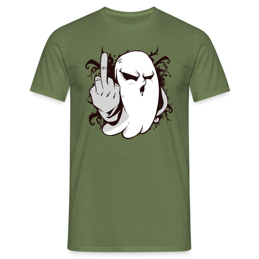 Halloween Geist Mittelfinger - Lustiges Halloween T-Shirt - Militärgrün