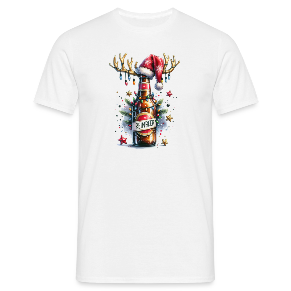 Weihnachten Rentier Bier Reinbeer Lustiges Weihnachts T-Shirt - Weiß