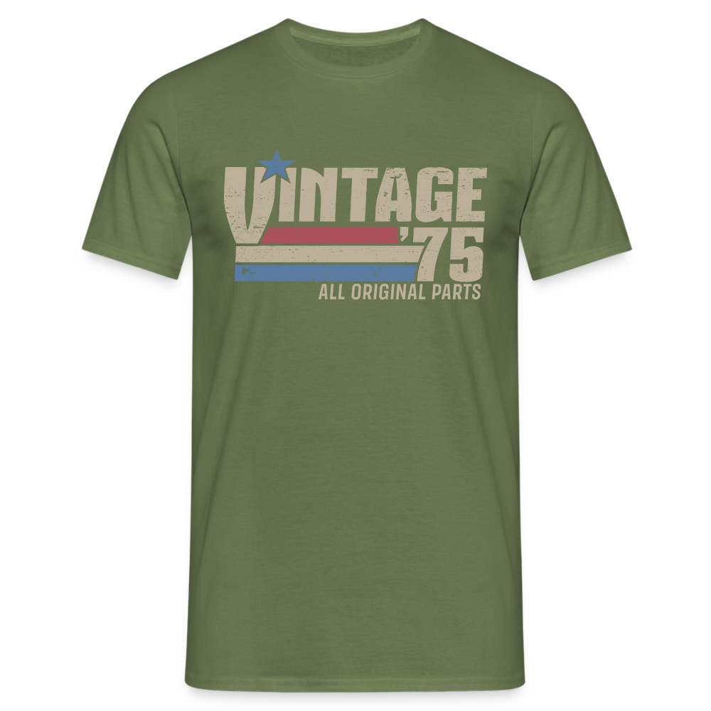 50. Geburtstag Jahrgang 1975 Vintage 75 Original Parts Retro Geschenk T-Shirt - Militärgrün